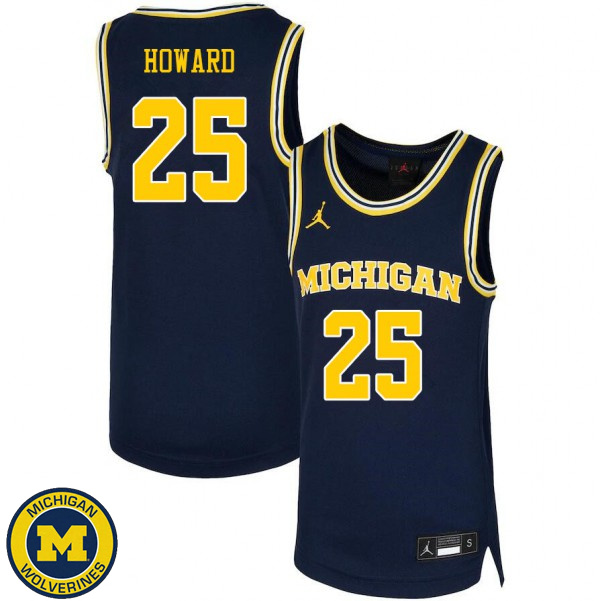 Men Michigan Wolverines #25 Jace Howard Navy NCAA Basketball Jersey